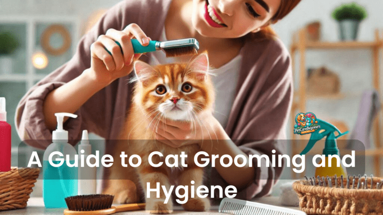 A long-haired cat being brushed with a soft grooming brush.