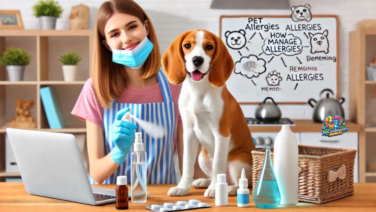 A veterinarian examining a cat for allergy symptoms.